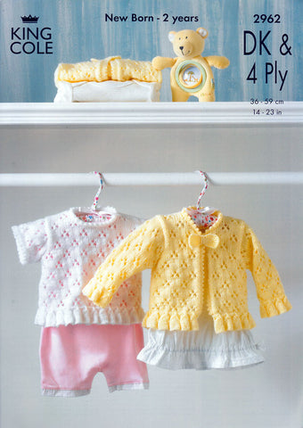 Cardigan & Top in King Cole DK & 4 Ply (2962)