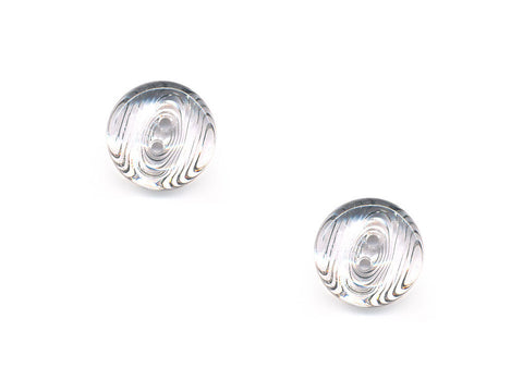 Rimmed  Round Buttons - Clear - 019
