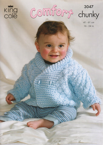 Jacket, Cardigan and Sweater in King Cole Comfort Chunky (3047)