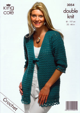 Cardigan & Top with Ties in King Cole Merino Blend DK (3054)