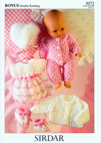 Doll Clothes in Sirdar Baby Bonus DK (3072)