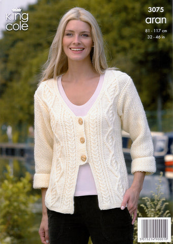 Sweater and Jacket Knitted in King Cole Fashion Aran (3075)