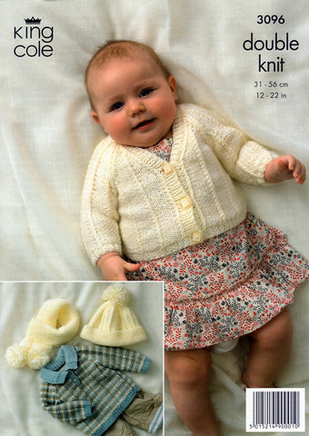 Cardigan, Sweater and Accessories in King Cole Baby DK (3096)