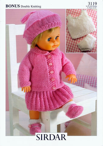Doll's Outfit in Hayfield Baby Bonus DK (3119)