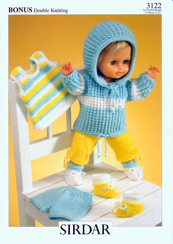 Doll's Outfit in Hayfield Baby Bonus DK (3122)