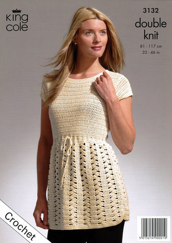 Crochet Jacket and Tunic in King Cole Bamboo Cotton DK (3132)