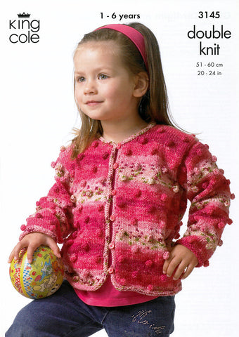 Girl's Cardigan & Boy's Sweater in King Cole Splash DK (3145)