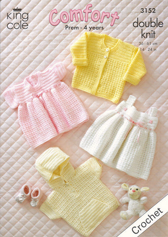 Jacket, Sweater, Cardigan and Dresses in King Cole Comfort DK (3152)