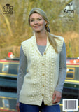 Cardigan and Waistcoat in King Cole Merino Blend Aran (3167)