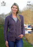 Cardigan and Waistcoat in King Cole Merino Blend Aran (3167)