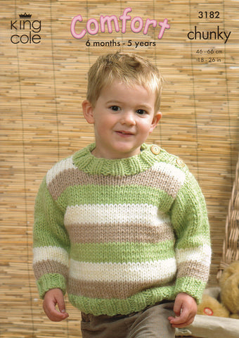 Sweaters and Cardigan in King Cole Comfort Chunky (3182)