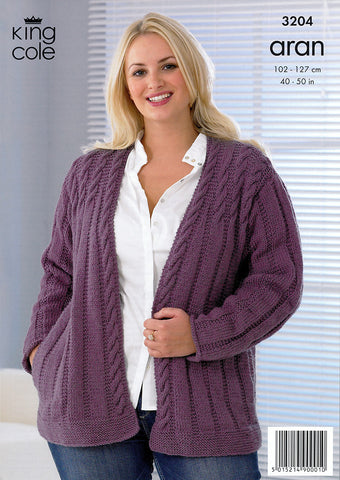 Jacket and Waistcoat in King Cole Merino Blend Aran (3204)