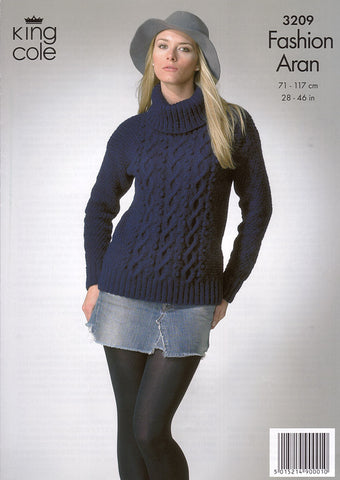 Sweater and Cardigan in King Cole Fashion Aran (3209)