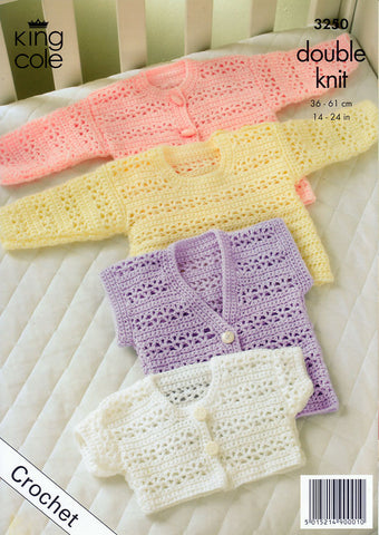 Crochet Cardigan, Bolero, Waistcoat & Sweater in King Cole Comfort DK (3250)