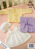 Cardigan, Waistcoat, Pinafore Dress & Hat in King Cole Comfort DK (3251)