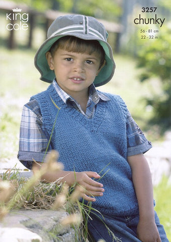 Sweater Dress and Slipover in King Cole Big Value Chunky (3257)