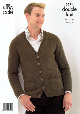 Sweater and Cardigan in King Cole Merino DK (3271)