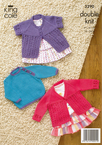 Cardigan and Sweater in King Cole Bamboo Cotton DK (3290)