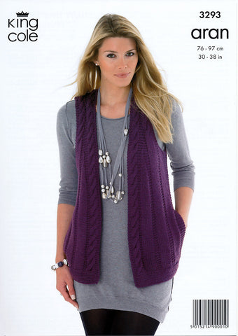 Jacket & Waistcoat in King Cole Merino Blend Aran (3293)