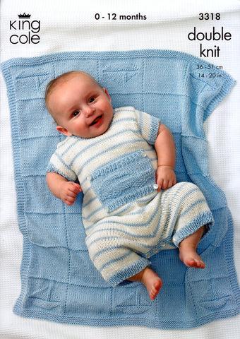 Sweater, Pants, Romper and Blanket in King Cole Bamboo Cotton DK (3318)