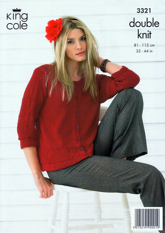 Cardigan and Top in King Cole Bamboo Cotton DK (3321)