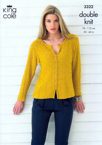 Top and Cardigan in King Cole Bamboo Cotton DK (3322)