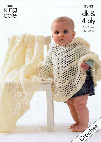 Crochet Poncho & Shawl in King Cole DK and King Cole 4 Ply (3343)