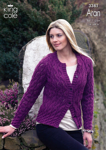 Sweater and Cardigan in King Cole Fashion Aran (3381)