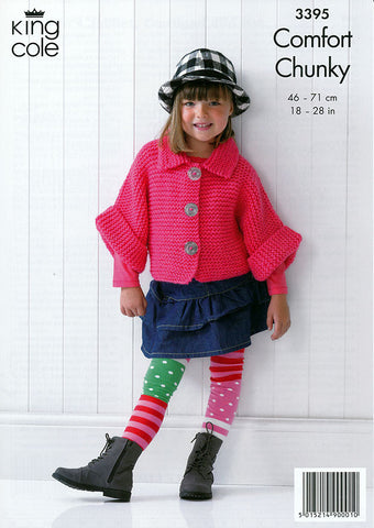 Children's Jacket, Hat & Cardigan in King Cole Comfort Chunky (3395)