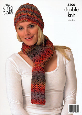 Hats and Scarves Crocheted in King Cole Riot DK (3400)