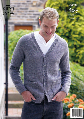 Sweater & Cardigan in King Cole 4 Ply (3420)