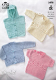 Cardigan, Hooded Gilet, Long and Short Sleeved Sweaters in King Cole DK (3478)