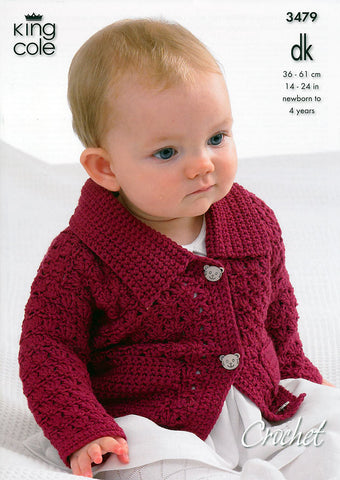 Collared Cardigan, Sweaters with Long and Short Sleeves and Waistcoat in King Cole DK (3479)