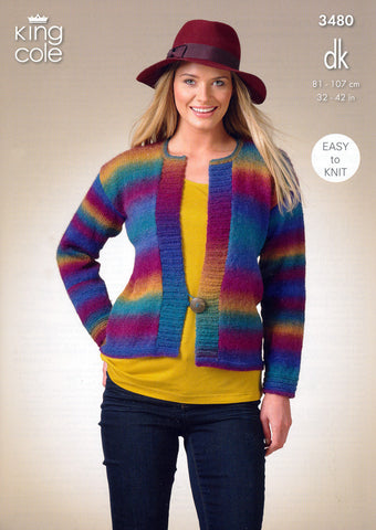Cardigan and Waistcoat in King Cole Riot DK (3480)