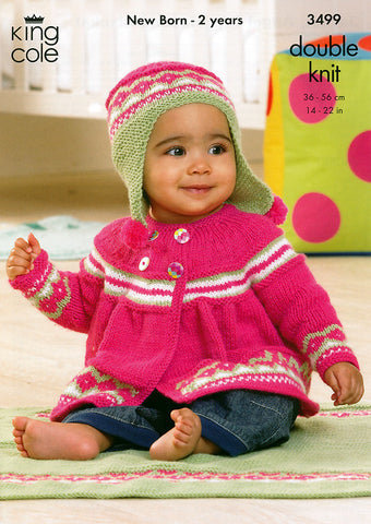 Jacket, Angel Top, Hat and Blanket in King Cole DK (3499)