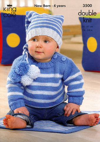 Sweater, Jacket, Hat and Blanket in King Cole DK (3500)