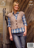 Cardigan and Gilet in King Cole Aran (3509)