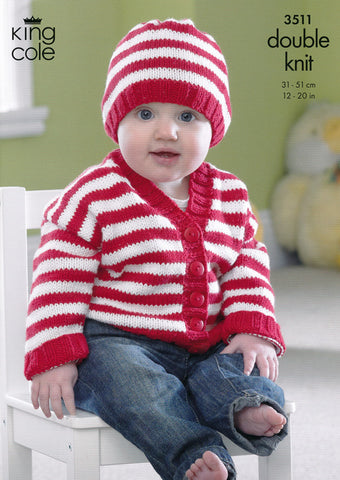 Cardigans and Hat in King Cole Cottonsoft DK (3511)