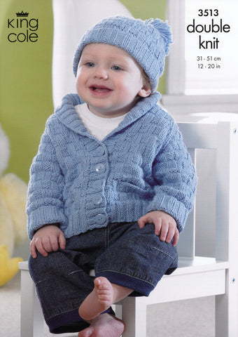 Jacket, Hat and Blanket in King Cole Cottonsoft DK (3513)