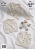 Cardigan, Waistcoat and Slipover in King Cole Cottonsoft DK (3517)