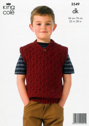 Boy's Sweater and Slipover in King Cole DK (3549)