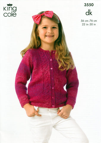 Girl's Cardigan and Jacket in King Cole DK (3550)