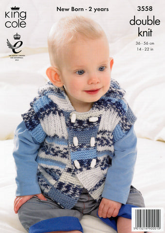 Gilet, Jacket and Hat in King Cole DK (3558)