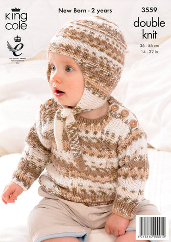 Dress, Sweater, Hat in King Cole DK (3559)
