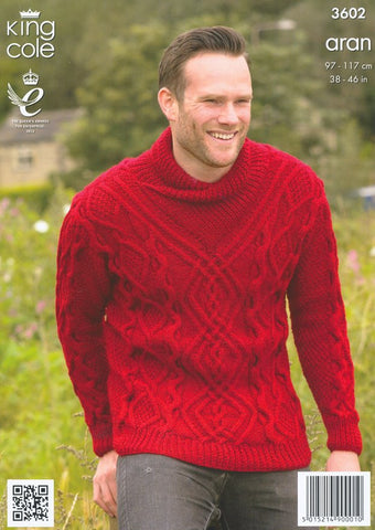 Sweater and Cardigan in King Cole Big Value Aran (3602)