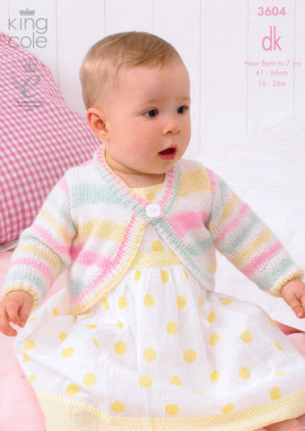 Cardigans in King Cole Candystripe DK (3604)