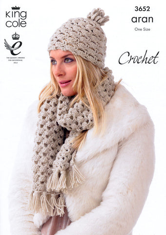 Hats & Scarves in King Cole Aran (3652)