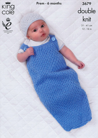 Gro Bag, Sweater, Cardigan and Hat in King Cole Comfort DK and Comfort Prints DK (3679)