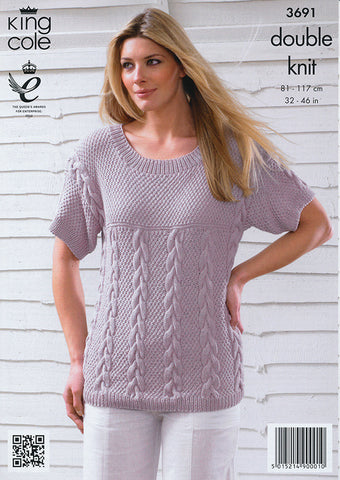 Cardigan and Top in King Cole Bamboo Cotton DK (3691)