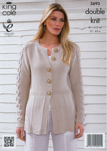 Cardigan and Top in King Cole Bamboo Cotton DK (3693)